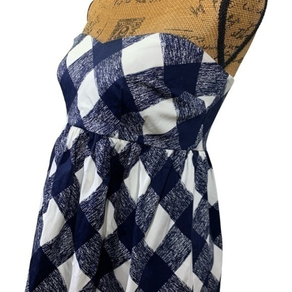 MOTHERHOOD Navy Blue & White Plaid A-Line Dress -‎ NWOT - Picture 3 of 12